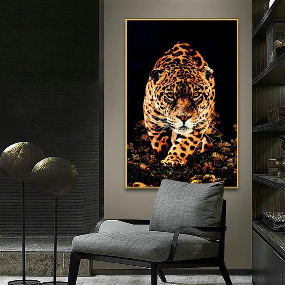 Leopard Animal Sălbatic de Mers pe jos Tablouri Canvas Wall Art Postere si Printuri Imaginile pentru Camera de zi de Decorare Acasă Cuadros - 3