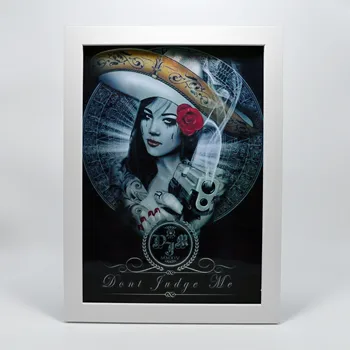 Marea Moarte Tatuaj De Arta Poster De Perete Chart - Rafinat Holografic Autocolante De Vinil Vintage Chicano Craniu De Arta Pictura Pe Perete U5