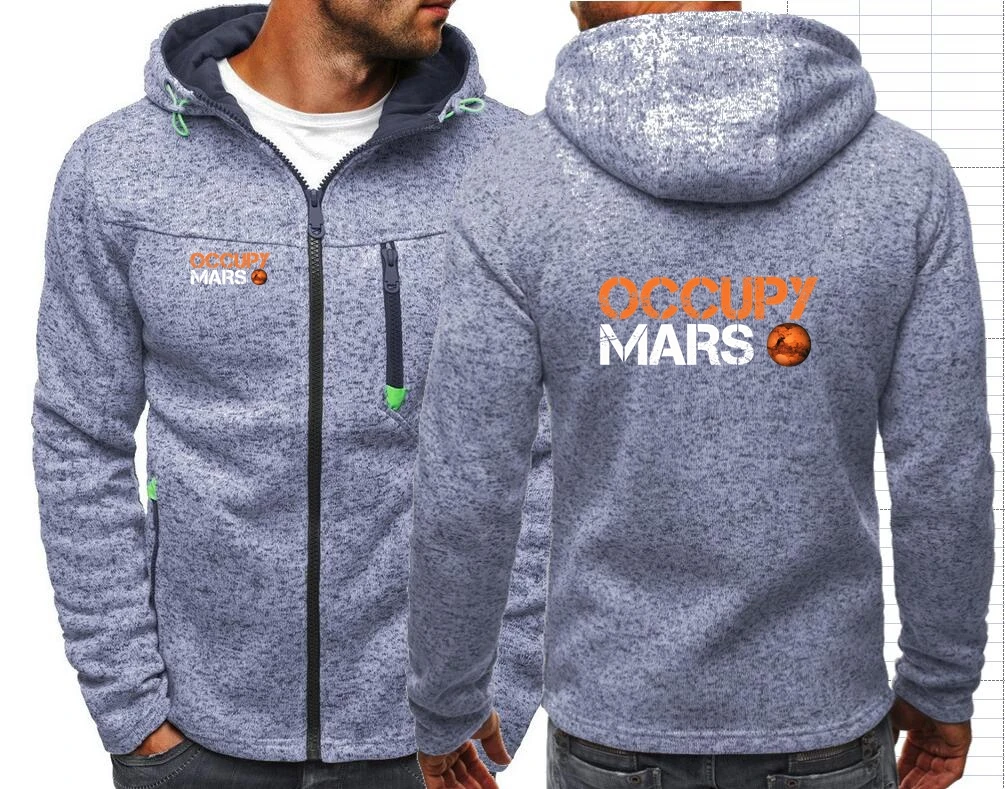 Marte Negru Jachete Spațiu X Logo-Ul SpaceX Jacquard Jachete Hanorac Fleece Barbati Cu Gluga Cu Fermoar Nasas Tricou Pentru Bărbați Hoody - 1