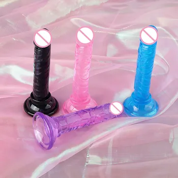 Mici Realist Penis Artificial Penis Cu ventuza TPE Cristal de Vibratoare Pentru Femei, punctul G StimulateSex Jucării Pentru Femei Sex-Shop