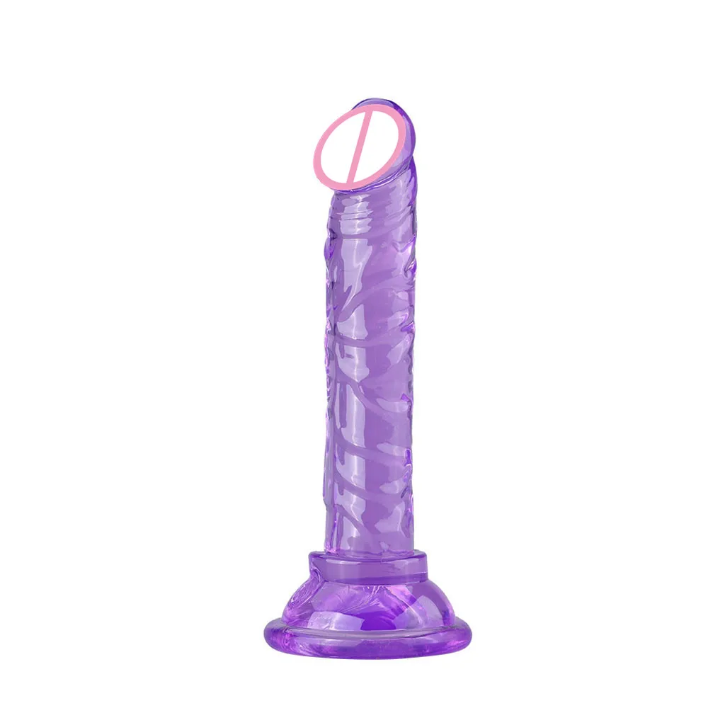 Mici Realist Penis Artificial Penis Cu ventuza TPE Cristal de Vibratoare Pentru Femei, punctul G StimulateSex Jucării Pentru Femei Sex-Shop - 3