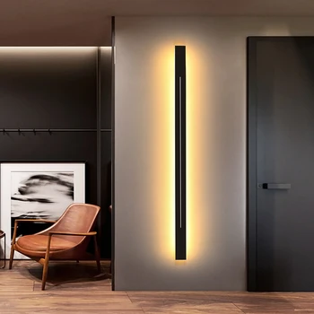 Minimalist LED Lampă de Perete Aur Negru de Lumină Moderne Pentru Dormitor, Living, Bar Grila TV în Hol Fundal Decor Acasă de Iluminat