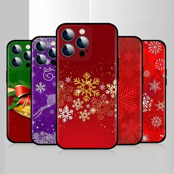 Moda Silicon Moale Caz Pentru Apple iPhone 14 13 12 Mini 11 Pro Max X XS XR 7 8 6 Plus 6S SE Acoperă Telefon Fulgi de zăpadă de Crăciun