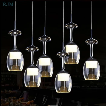 Moderne de Cristal Pandantiv Lumini Pocal de Sticlă Hanglamp Bucătărie Fixare Lumina LED-uri Decoratiuni de Craciun pentru Casa Sufragerie Lumini