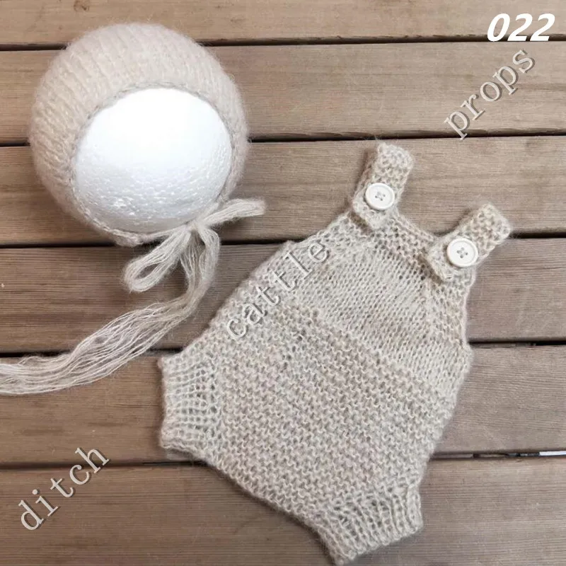 Nou-Născut Recuzită Fotografie Mohair Realizate Manual Pantaloni Pălărie - 2
