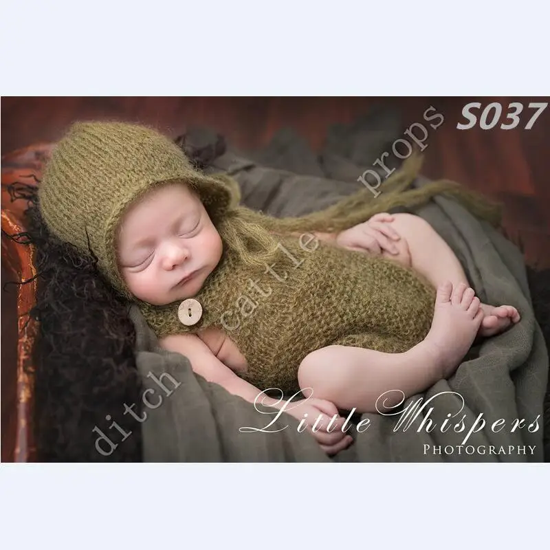 Nou-Născut Recuzită Fotografie Mohair Realizate Manual Pantaloni Pălărie - 5