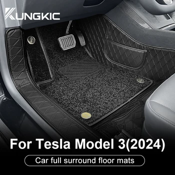 Nylon Piele Pentru Tesla Model 3 Highland 2024-Sus Piciorul Covor de Catifea Protecție Podea Mat Non-Alunecare Interior LHD RHD Transport Gratuit