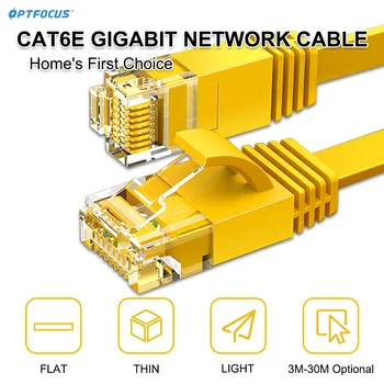 OPTFOCUS RJ45 Cat6E de Rețea Gigabit Ethernet Cablu 3m-30m Laptop-uri Cat6 Plat, Internet LAN Patch Cord Pentru Calculator Router Desktop-uri