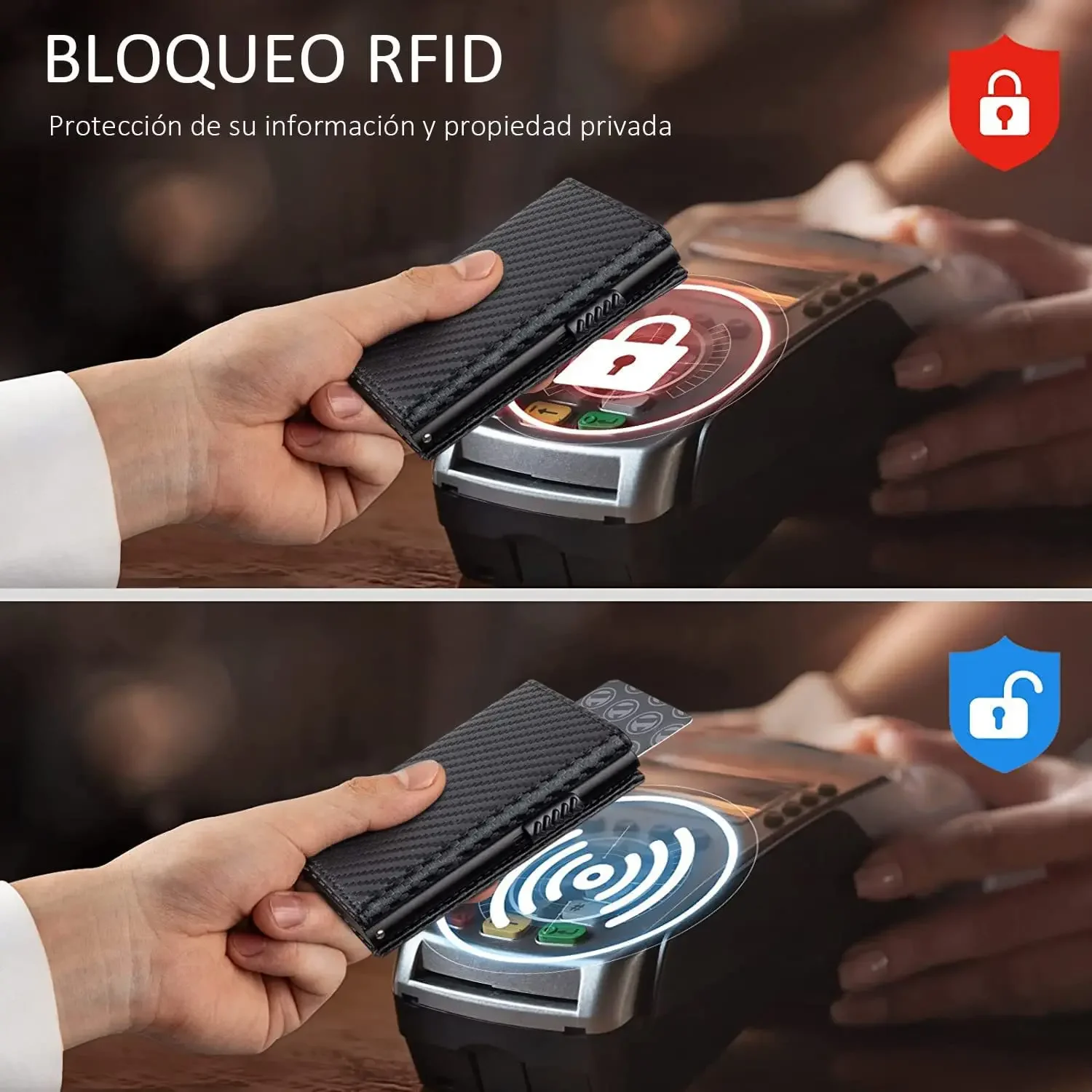 Oamenii Titularul Cardului de Credit RFID Blocking Piele Microfibră Închidere Magnetică Pop-Up Card de Portofel cu ID-ul de Fereastră și Buzunar Monedă - 4