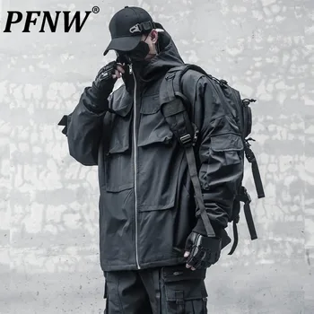 PFNW Bărbați Chic Nișă Design Toamna Iarna Nou Jacheta Trendy Brand Hip Hop Casual Tactice Punk Darkwear Buzunare Haina 12Z5040