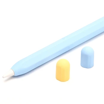 Pentru a 2-a Generație Pen Maneca Stylus Pen Manșon Dublu de Potrivire de Culoare husă de Protecție din Silicon Albastru