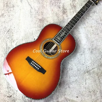 Personalizate Chitara,39 Cm Solid Spruce Top Acustic Guitarr,Abanos Grif,Real Abalone Inlay,Clasice, Mobila,Transport Gratuit