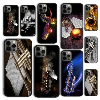 Piccolo Trompetă din Alamă Instrumentele de Telefon Caz Acoperire pentru iPhone 15 12 mini XS XR 11 13 14 Pro Max SE2020 Apple 6 7 8 Plus Coque