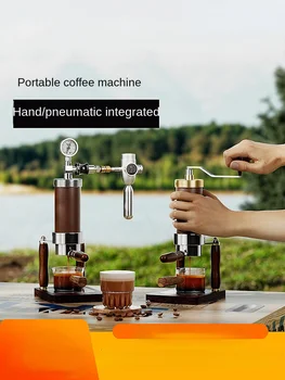 Pneumatice, Aparat De Cafea De Uz Casnic Presiune Mână Italiană Portabil Mașină De Cafea Manual Filare Mașină De Espresso În Aer Liber