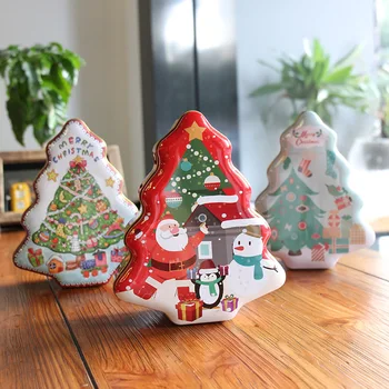 Pom de crăciun în formă de Cutie de Fier Ajun de Crăciun Bomboane Poate Copii Cutie de Cadou Decorativ Consumabile Ambalare Cutie Cadou