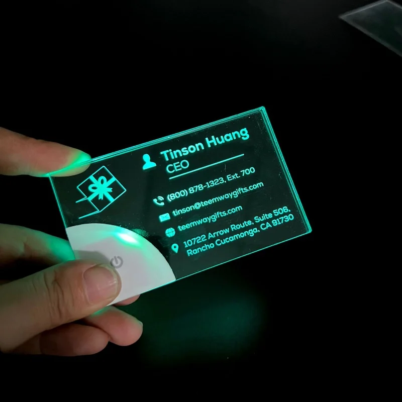 Produs personalizat、Personalizate acrilice led electronic luminos de afaceri card de plastic personalizate flash de colorat carte de afaceri - 3