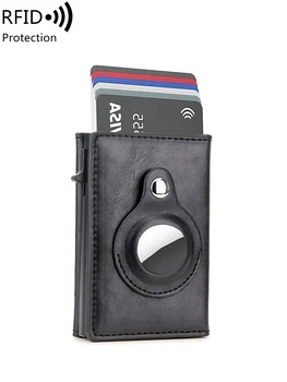 RFID ecranat ultra-subțire pentru bărbați de portofel bag cardul, potrivit pentru Anovus Aer Tag trei ori portofel