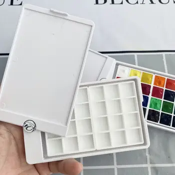 Rotativ Capac Flip-Acuarelă de Ambalare Pigment Cutie de Depozitare de 24 De Celule 1ml Solid Acuarelă Portabil Cutie de Vopsea Pentru Artă