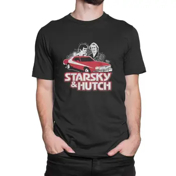 Roșu Starsky & Hutch Barbati Negru T-Shirt