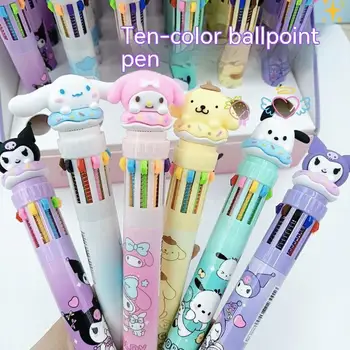Sanrio Noile Desene animate Hello Kitty Cinnamoroll Multicolor Pen 10-culoare Pix Elevii Perie Note de Papetărie en-Gros