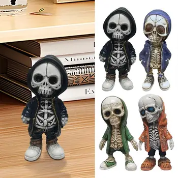 Schelet rece Figurine Durabil și Non-decolorare Rășină Miniaturi Craniu Statuie Schelet Papusa Figurine Petrecere de Halloween Decor