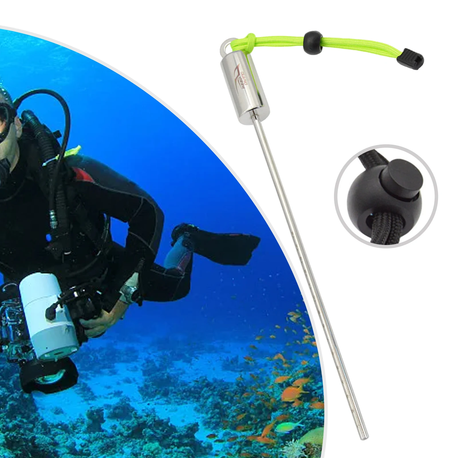 Scuba Diving Homar Stick Pointer Tijă Din Oțel Inoxidabil 316 31.5x2.5CM Rezervor Banger Subacvatice Agitator Filtru de Zgomot Parte Accesorii - 1