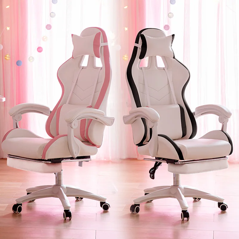 Sport electrice scaun, fata roz, celebritate pe internet, birou confortabil scaun rotativ, timp stând, live streaming, joc - 3