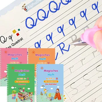Transport gratuit Reutilizabile germană engleză franceză Magic Caiete Pen Montessori pentru Copii Cărți Pentru Copii Scris Caligrafie Cadouri
