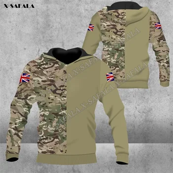 Unitate britanică Britanie Armata Soldat Veteran de Imprimare 3D Hanorac Barbati Tricou de Inalta Calitate Buna, cu Gluga Jersey Treninguri Uza Haina