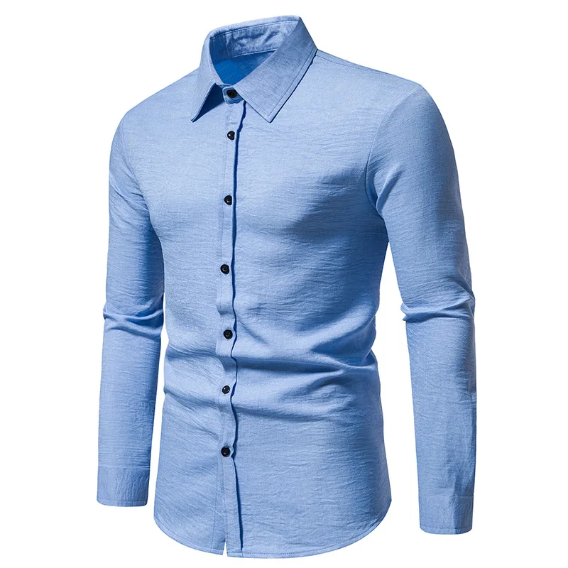 Vintage Maneca Lunga Camasa Barbati Elegante, Bluze Casual Solid Tendință De Moda Sociale Shirt Mens Îmbrăcăminte Streetwear Combinezon Homme 2023 - 1