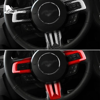 Volan masina Acoperire Autocolant pentru Ford Mustang 2015-2022 Real Fibra de Carbon Auto Styling Ornamente de Interior Accesorii de Decor