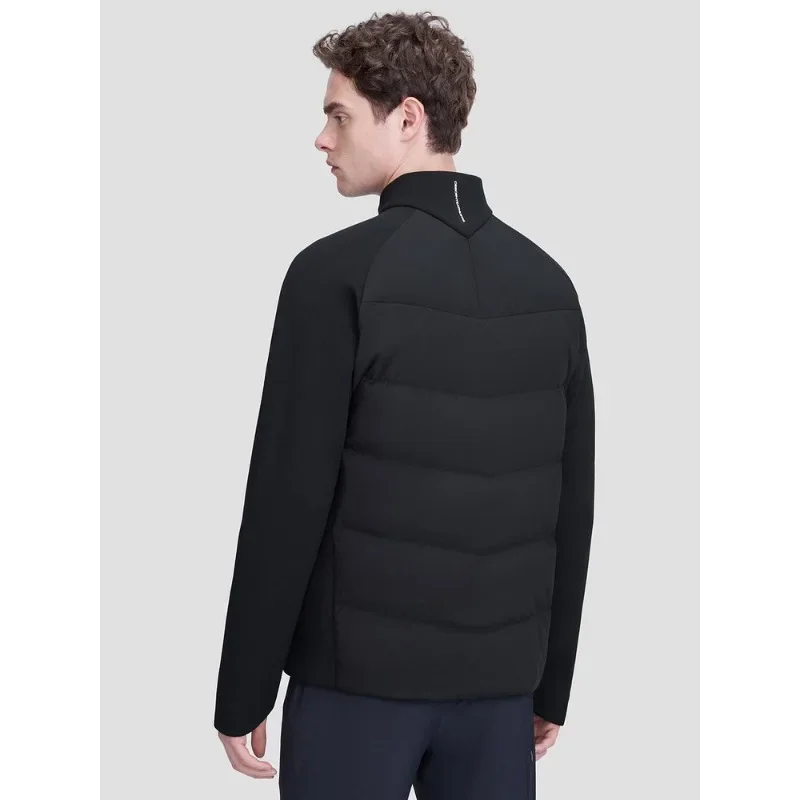 Vânt Impermeabil Stand Guler Puffer Jacket Mens Uzura-rezistent la Cald de Culoare Solidă în Jos Jachete de Moda de Despicare Veste Homme - 2