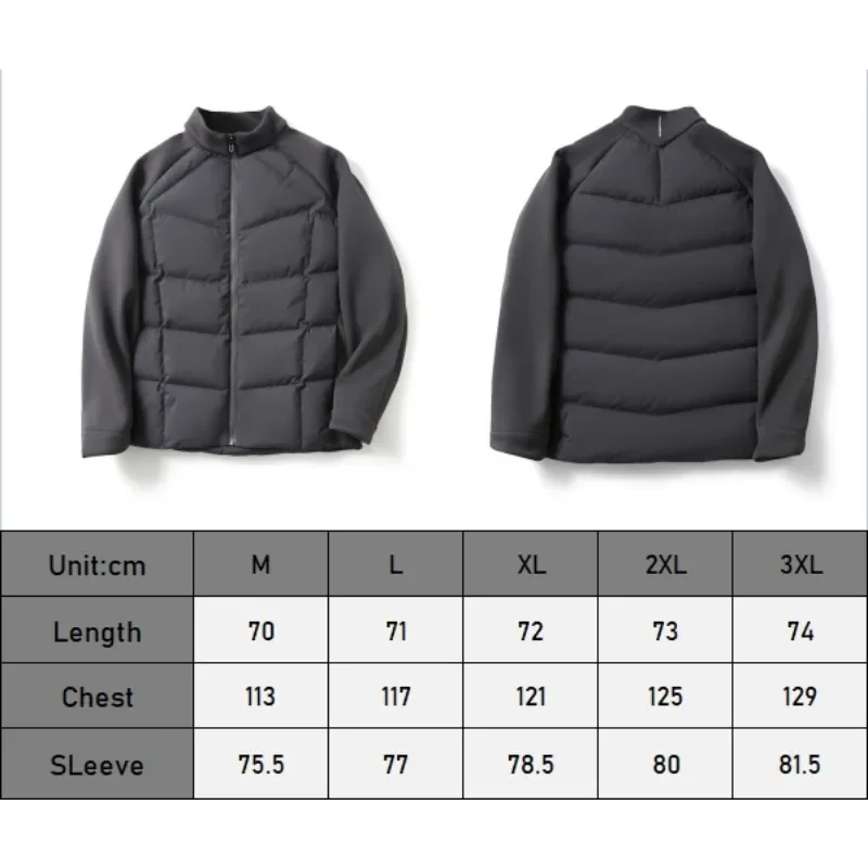 Vânt Impermeabil Stand Guler Puffer Jacket Mens Uzura-rezistent la Cald de Culoare Solidă în Jos Jachete de Moda de Despicare Veste Homme - 5