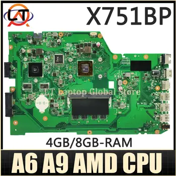 X751B Placa de baza Pentru ASUS X751BP F751BP A751BP K751BP Laptop Placa de baza AMD CPU 4GB/8GB RAM V2G Notebook PLACA de baza de TEST OK