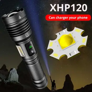 XHP120+COB de Mare Putere Lanterna TIP C Reîncărcabilă Lumina Farurilor Camping Drumetii Lanterne Led-uri Poate Fi Folosit Ca Un Power Bank