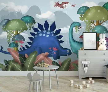 beibehang Personalizate pictura Murala Mare de desene animate Anime dinozaur britanie plante tropicale pădure tapet pentru camera copiilor fundal TV